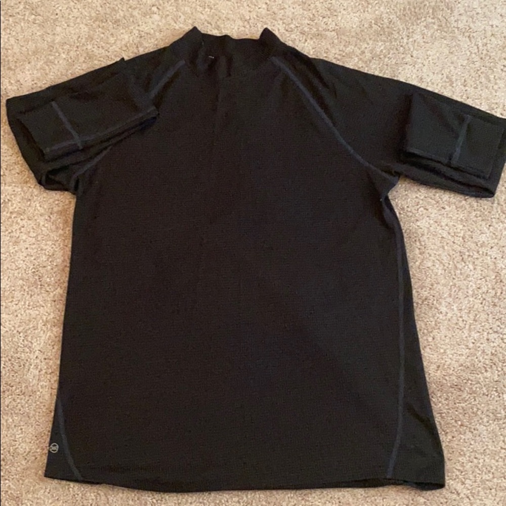Dark Charcoal colored fitted workout shirt